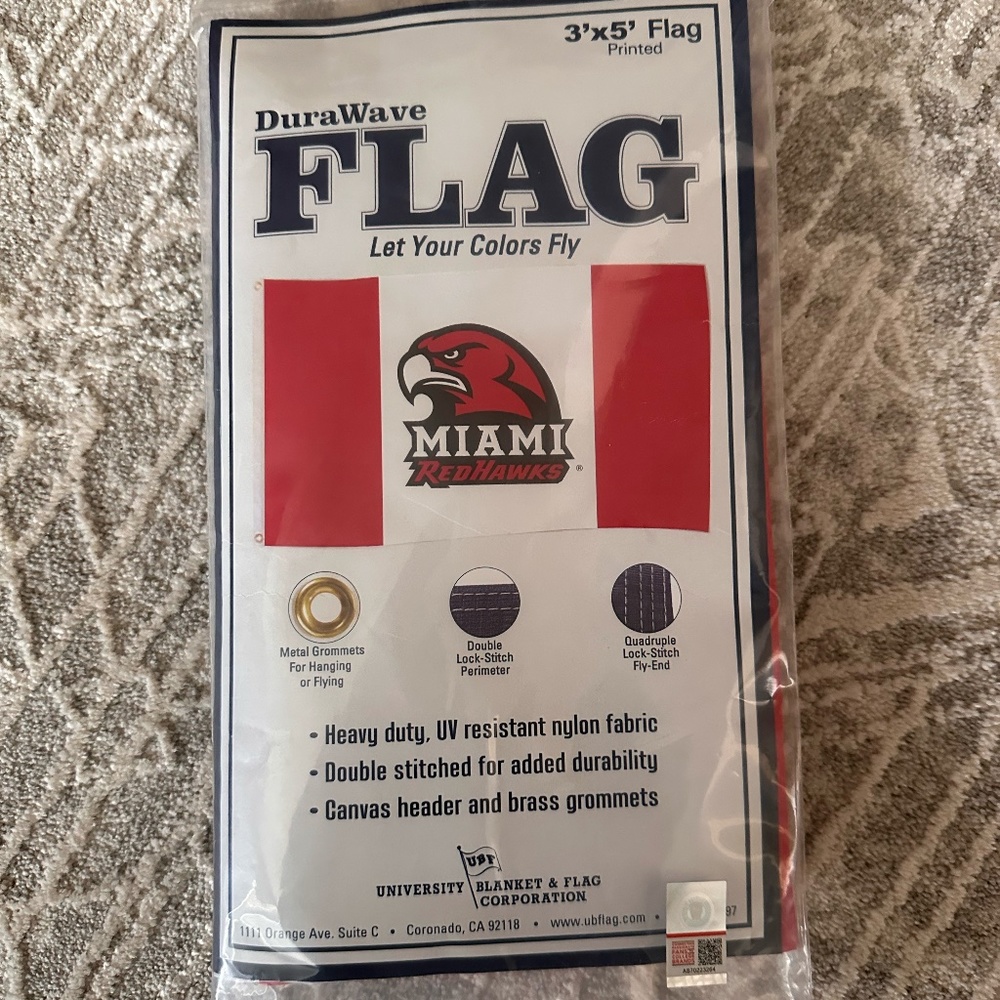 Miami University Licensed Redhawks Flag